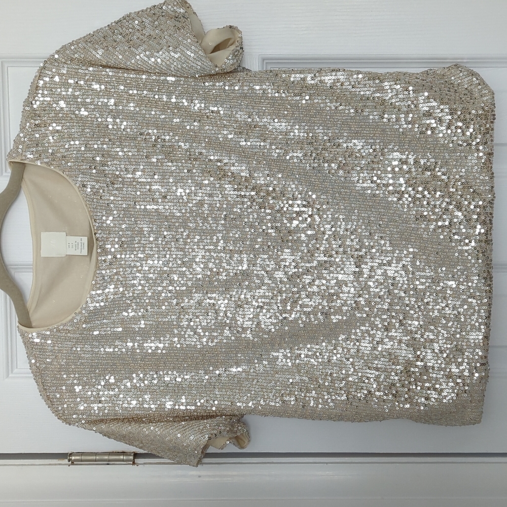 Champagne Gold Sequin Blouse